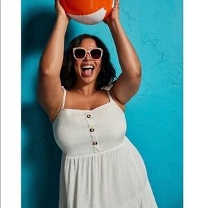 Torrid white skater flowy dress 1